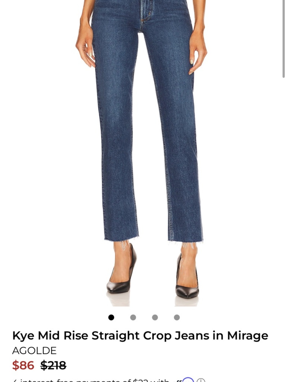 Agolde Kye Mid-Rise Straight Crop Jeans - Mirage Blue Denim